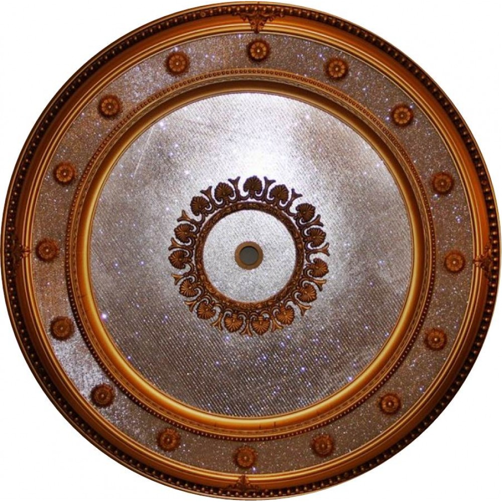 110 cm Yuvarlak Osmanli Saray Tavan Sf-308 Avize Gobegi Patina-Eskitme Altin Varakli 3D